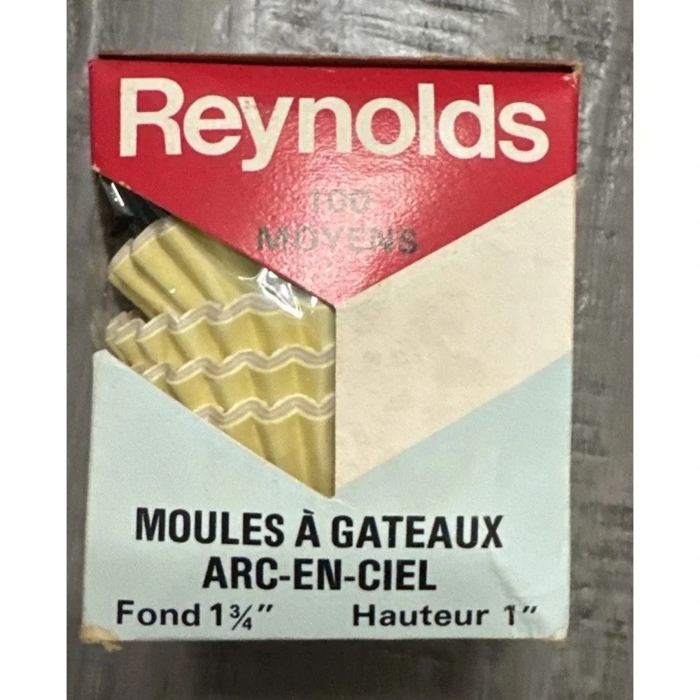 Vintage 80s Reynolds Baking Cups Rainbow Color Made in Canada Set Of Three Boxes